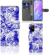 Telefoonhoesje met Naam Geschikt voor Samsung Galaxy S20 Plus Angel Skull Blue