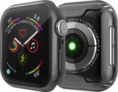 Apple watch 44mm siliconen case (volledig beschermd - zwart)  - Apple watch case / hoes