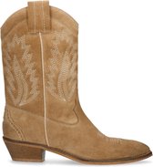 Sacha - Dames - Taupe suède cowboylaarzen - Maat 37