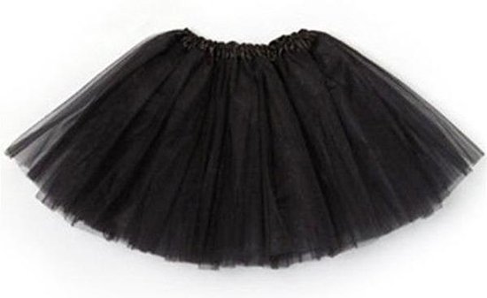 Dunne zwarte tule rokje petticoat tutu rok - zwart - maat 116 122 128 134  140 -... | bol.com
