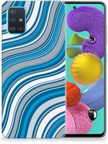 Geschikt voor Samsung Galaxy A51 TPU bumper Waves Blue