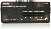 StarTech 4-poort USB KVM-switch Zwart met Audio en Bekabeling