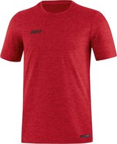 Jako Premium Basics T-Shirt Heren - Rood Gemeleerd | Maat: M