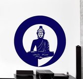 3D Sticker Decoratie 56X56cm Classic Wall Stickers Bedroom Decals Zen Buddha Meditation Enso Enzo Cool Decor Yoga Buddhism Wallpaper D263 - Black