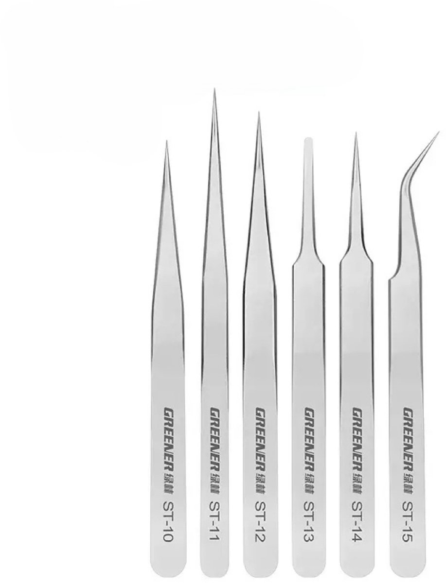 Pincet - Pincetset - 6 stuks - RVS - Antistatisch - Pincet hobby - Tweezers voor Elektronica, Sieraden, Computer, Laboratoriumwerk, Knutselen en Hobby’s - DIY - Tweezer set - Zilver