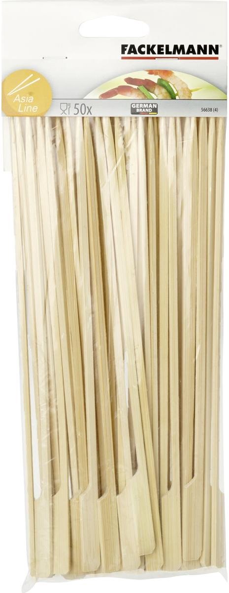Set van 50 houten satéprikkers van 25 cm Fackelmann Wood Edition