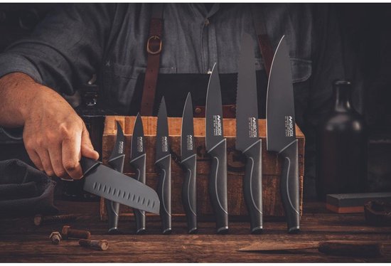 Couteau de cuisine Santoku Nirosta Black Edition 16 cm