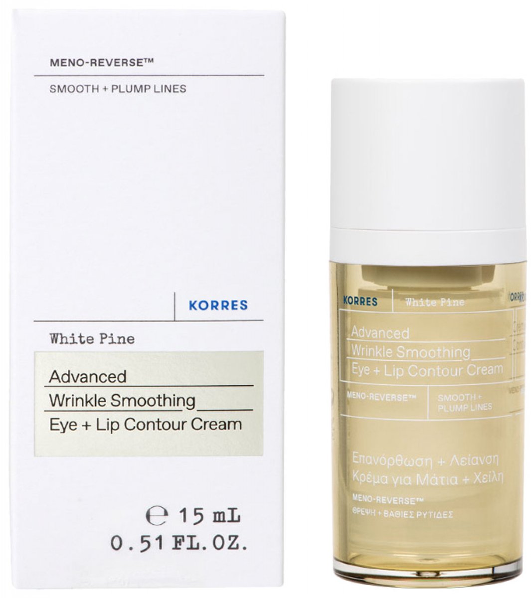 Korres Witte Dennen Oog- en Lipcrème 15 ml