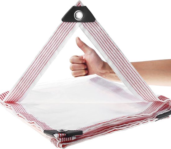 Transparant zeildoek met oogjes, waterdicht helder zeil, PVC
