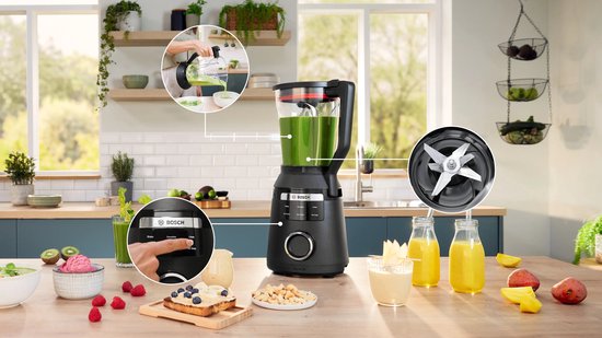 Blender Bosch VitaPower Série 6 - 1800W - 45000 Tr/min - 6 Programmes - Bol Tritan 3L