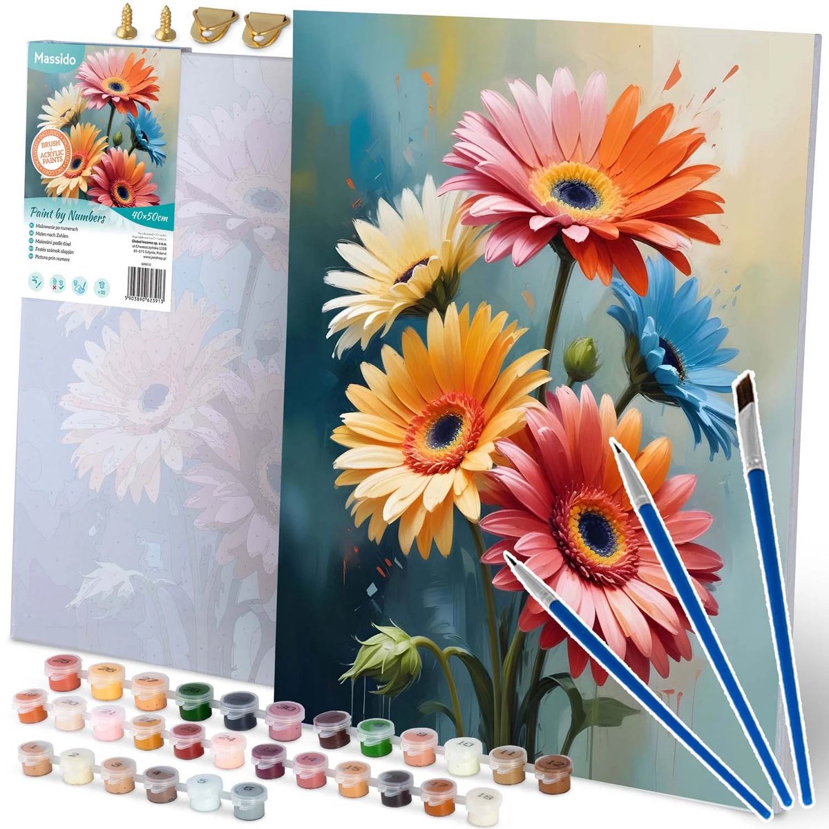 Schilderen op nummer schilderij 40x50 cm Massido Bloemen.