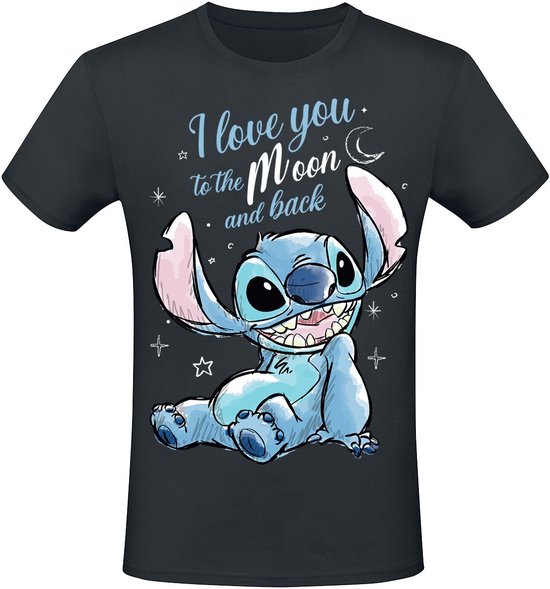 Lilo & Stitch I love you to the moon and back Heren T-shirt - zwart - XXL