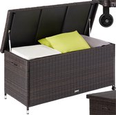 Bol.com tectake® Wicker opbergbox - Outdoor kussenbox - Uitneembare binnenzak en cijferslot - Weerbestendig en afsluitbaar met d... aanbieding