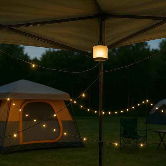 HIXA Lichtsnoer - Buitenverlichting - Uitrekbaar - Tot 8M - Ophangbaar - Camping lamp - Camper - Accessoires — afbeelding 5