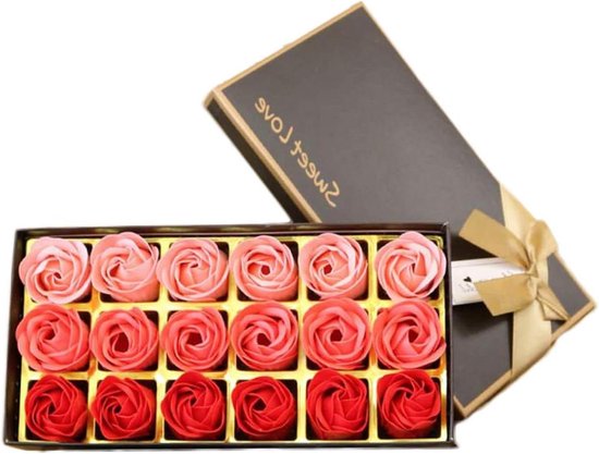 18 Stuks Kleurrijke Zeeprozen - Geurige Rozenzeep Bloemen Cadeau Voor Valentijn, Verjaardag En Bruiloft