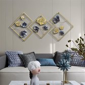 CHIWIN Ginko Serie - 3-delige Wanddecoratie Metaal - 3D Muurdecoratie - Moderne Muursculptuur - Handgemaakt Wand Decoratie - Slaapkamer/Woonkamer - Eenvoudig te Monteren - Type A