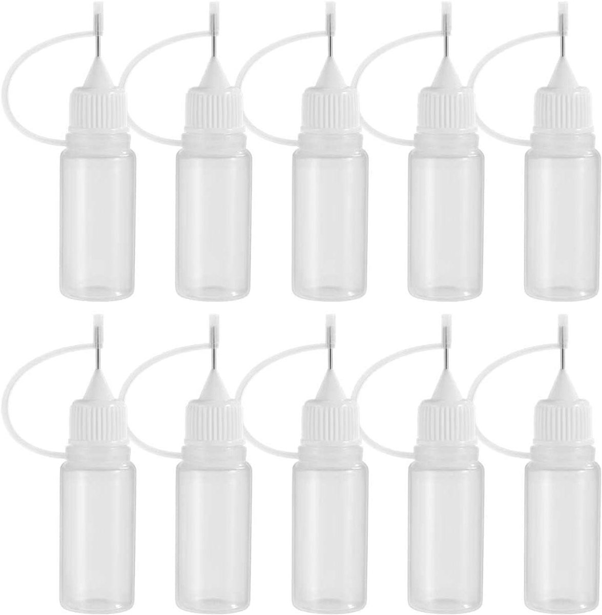 6 x kunststof flessen, 2-in-1 oliefles met precisie-applicator, punt