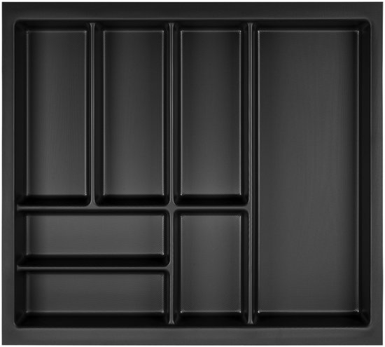 Orga-Box Junker Slim - Range-couverts pour tiroirs de 60 cm - Structure gris Lava perle - Bestekbak