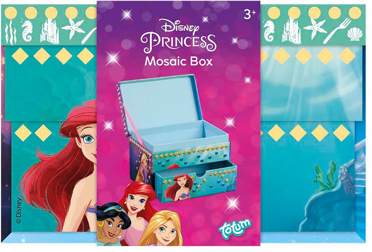 Disney Princess Totum - prinsessen sieraden doosje juwelenkistje versieren met mozaïek - speelgoed meisjes knutselset vanaf 3 jaar — afbeelding 10