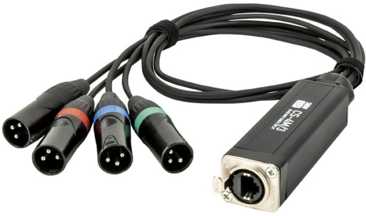 Showgear CS-4 M/3 4-kanaals 3p DMX (male) splitter via RJ45