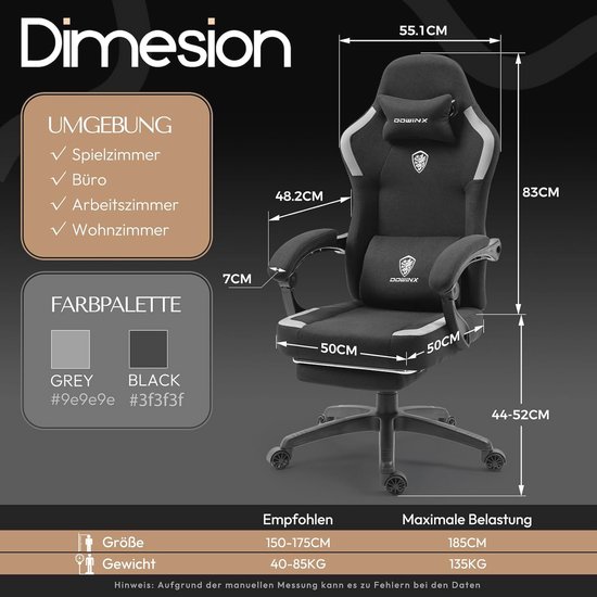 Gamingstoel ergonomische Bureaustoel Met Uittrekbare Voetsteun