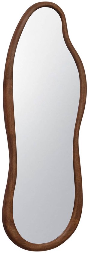 Sweeek - Miroir Austin organique en bois d'hévéa, couleur noyer, 3 tailles différentes