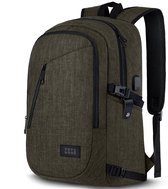 TRVLMORE 25L Rugzak - Rugtas met 15,6 Inch Laptopvak - Schooltas - Laptoptas - Spatwaterdicht - Heren en Dames - Jongens en Meisjes - Grijsgroen