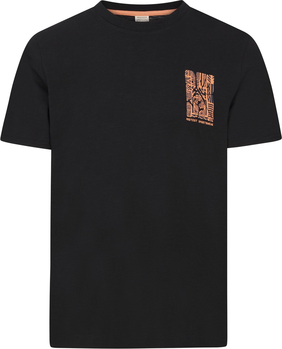 Protest Prtvictor – T shirt Heren – Korte mouwen – Ronde hals Zwart