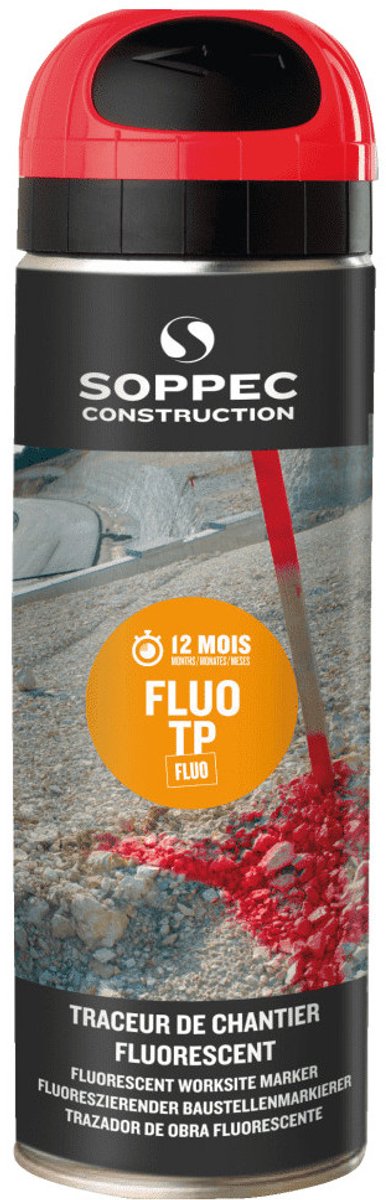 Soppec Fluo TP fluorescerende markeerverf, rood, 500 ml