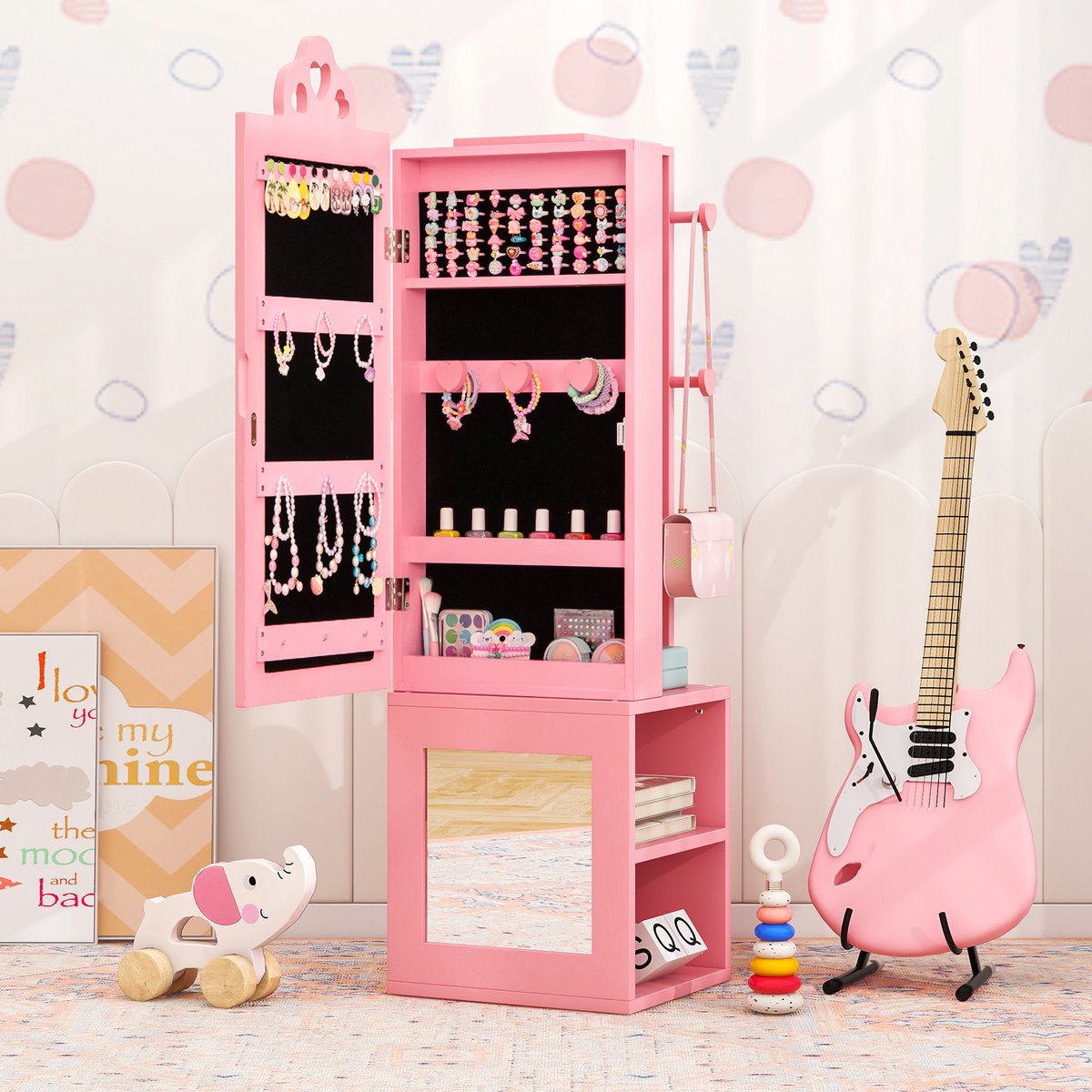 Smoby - Disney Prinsessen - 2 in 1 Kaptafel - Verstelbare Spiegel - 10 Accessoires - Vanaf 3 Jaar