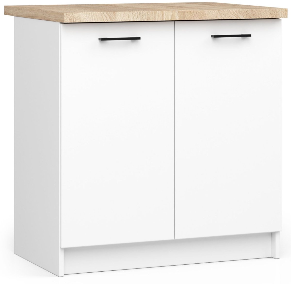 Keukenkast modulaire OLIWIA S80 met Verkblad / Onderkast met 2 Deuren / AKORD Furniture Factory / Wit / 80 x 85 x 46 cm
