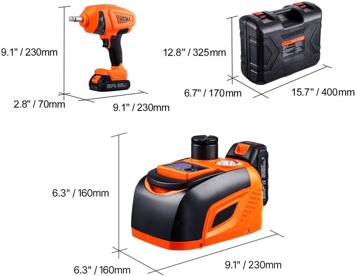 Elektrische krik, 5T, compatibel met Makita 18 V batterij (zonder accu