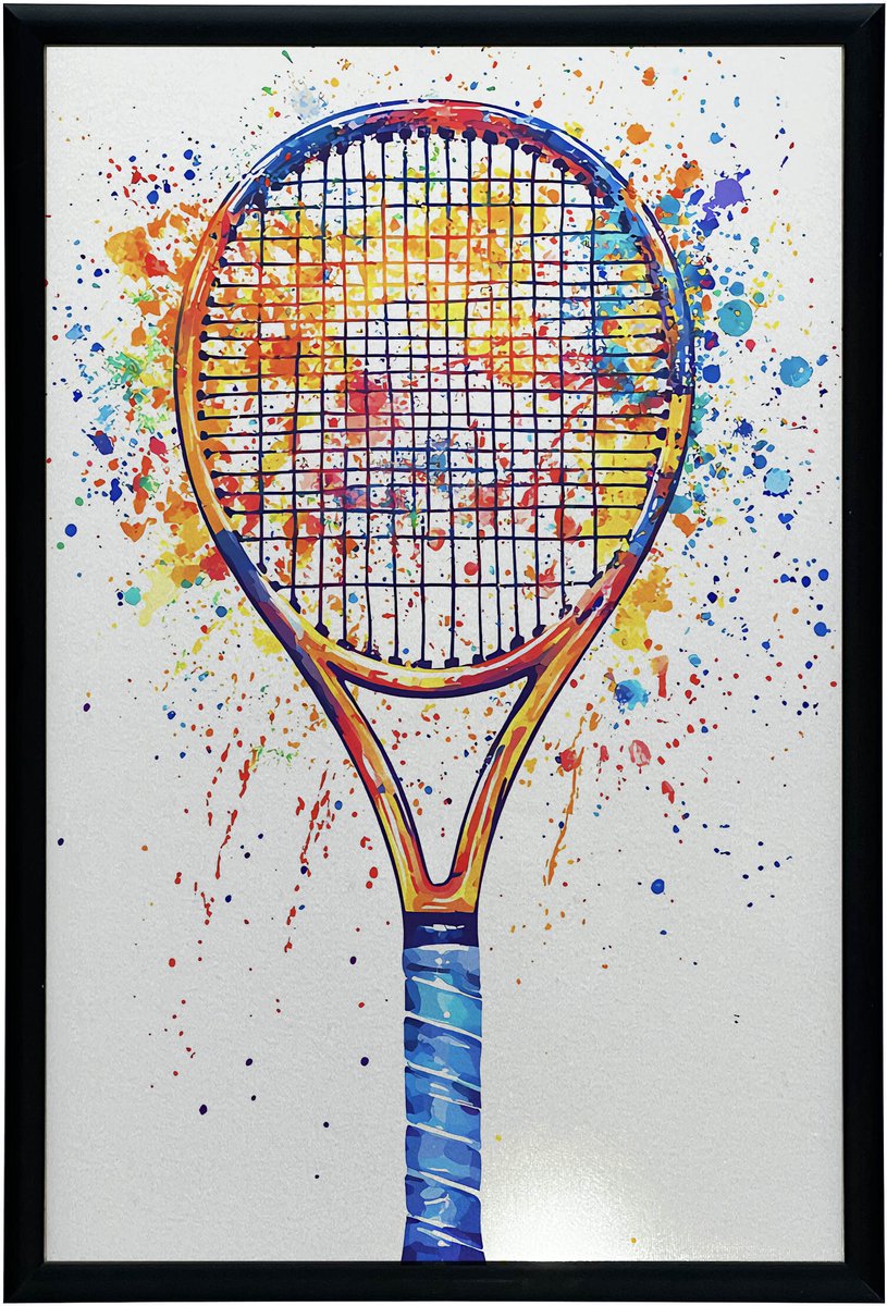 Frame Wandposter Tennis Joyful World 50X70 Cm Gouden Frame