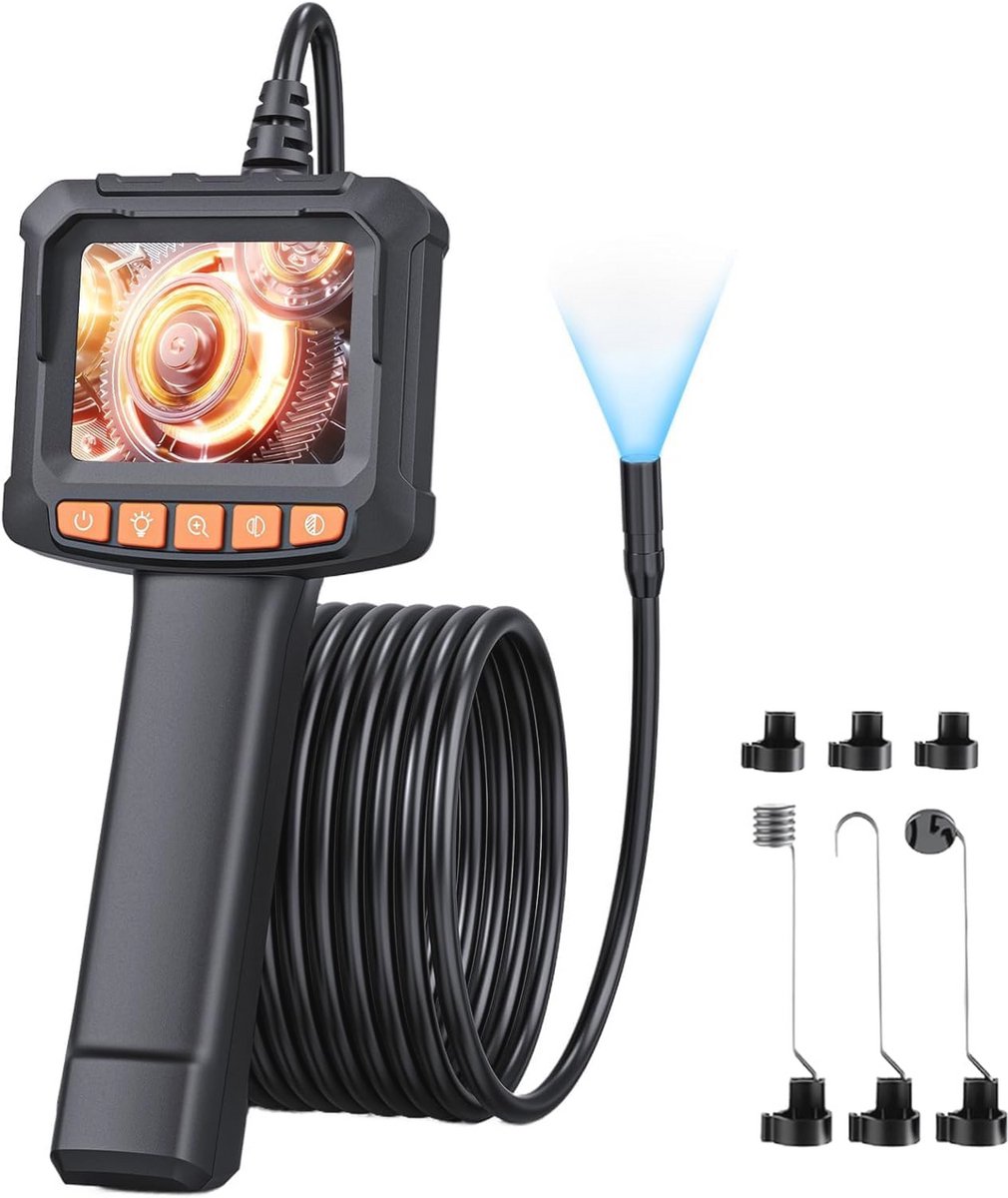 Endoscoopcamera met Licht en 1080p HD, Buiscamera met IP67 Scherm en 2x Zoom
