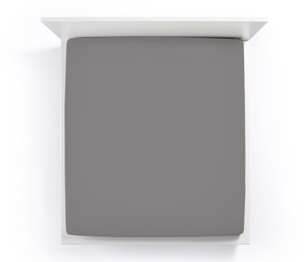 Bella Donna Jersey La Piccola Topperhoeslaken 200x210-220 cm lichtantraciet-0215 Grijs