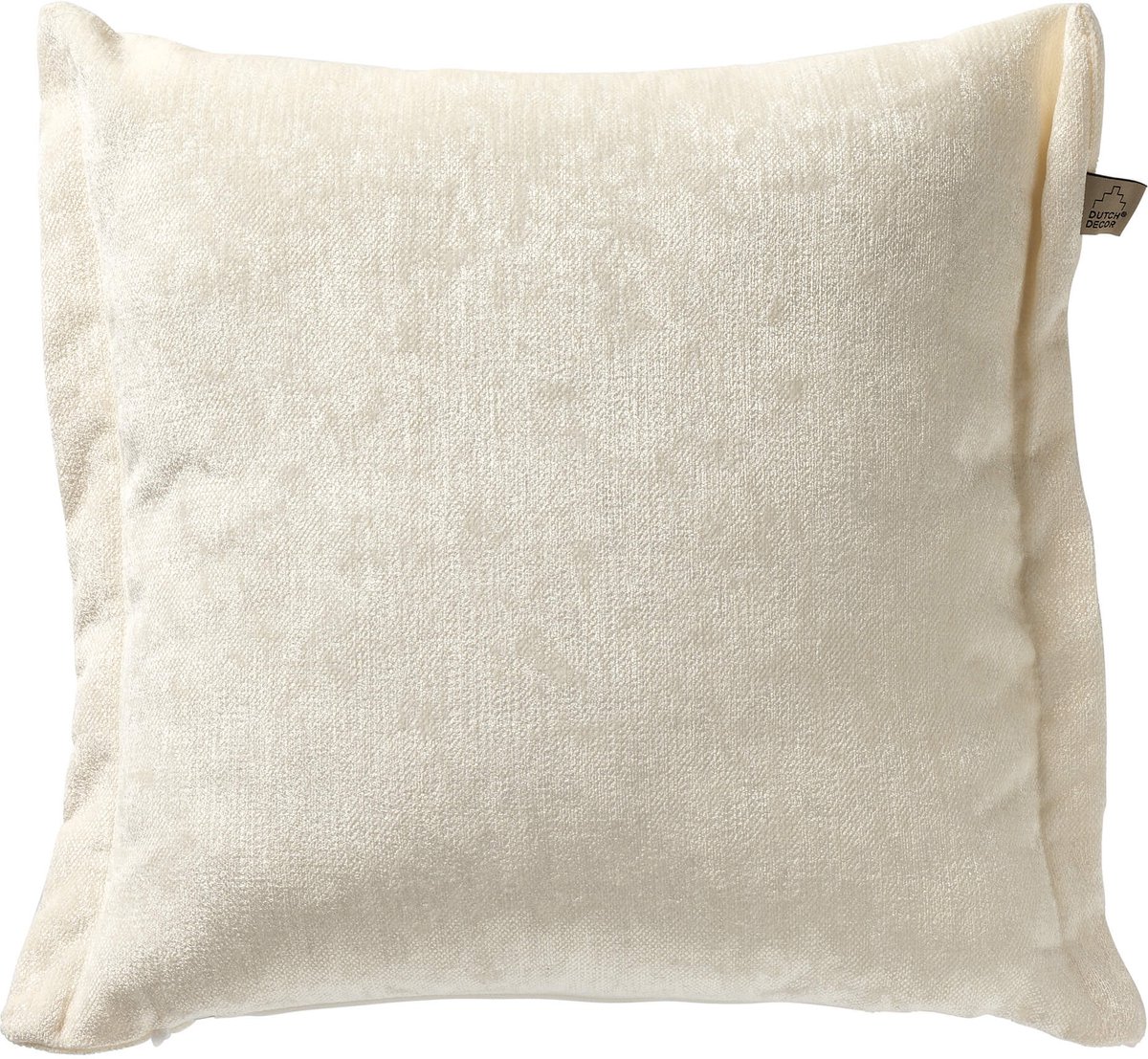 Dutch Decor LEWIS - Sierkussen 45x45 cm - fluweel - met sierrand - Snow White - wit - Inclusief binnenkussen - Luxe kussens voor woonkamer & bank