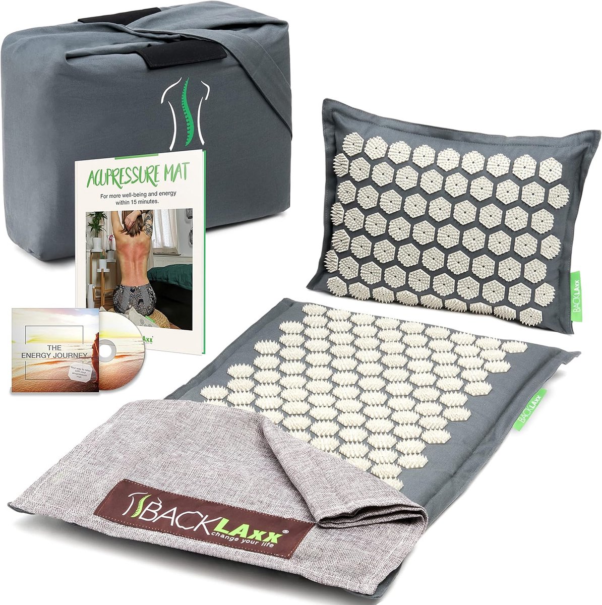 Goedkoopste Acupressuur Mat en Kussen Set voor Ontspanning - Effectieve Spijkermat voor Pijnverlichting, Massage en Ontspanning