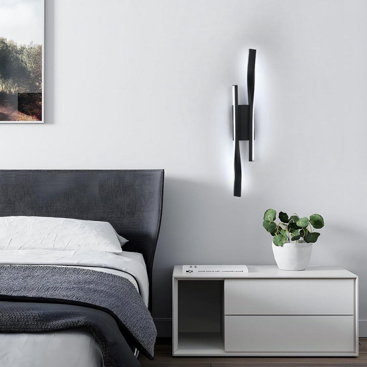 Haobosic - 16W Wandlamp - 1800LM Koude witte verlichting 6500K - Moderne design voor interieur - Geschikt voor woonkamer, slaapkamer, hal, trap