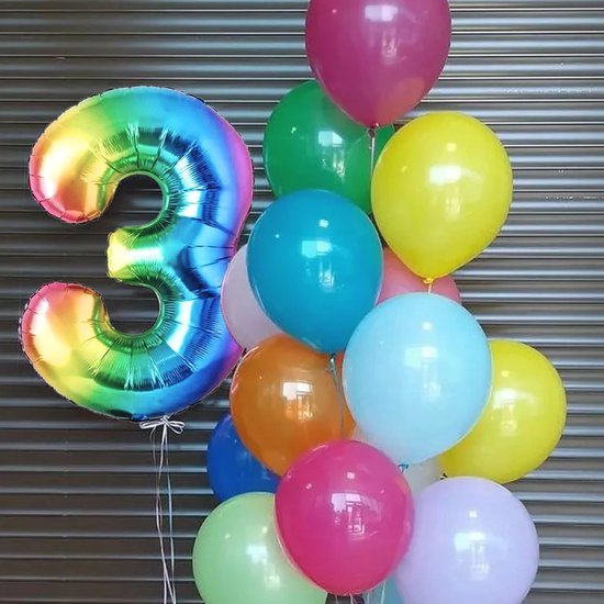 5e Verjaardag XXL Folieballon Nummer 5 100 cm - Veelkleurige Decoratie voor Feest — afbeelding 3