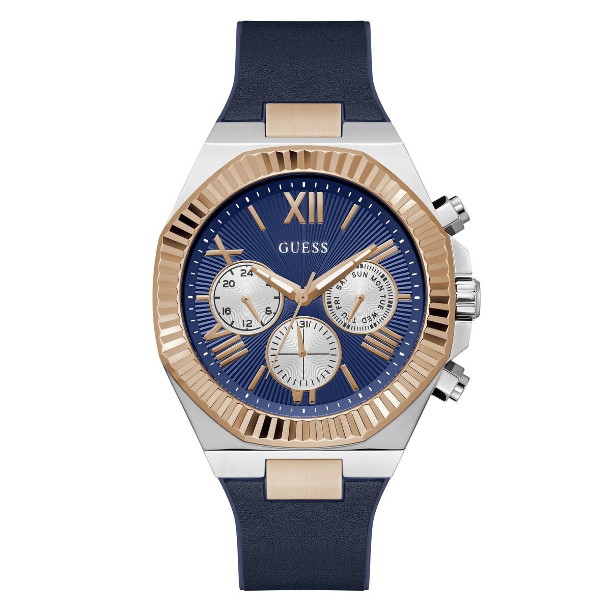 Guess Equity GW0791G2 Horloge - Overig - Blauw - Ø 44 mm