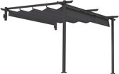 Outsunny pergola - met verstelbaar dak - wandmontage - donkergrijs