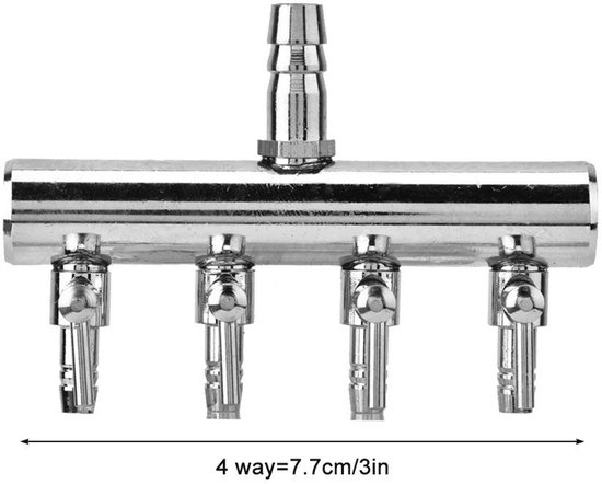 Ejoyous Aquarium luchtverdeler, luchtstroomregelaar, terugslagklep, luchtventielverbinding, roestvrij staal, luchtpomp, luchtventiel, slangverbinder, filter voor aquarium, vis, tank (6 wegen
