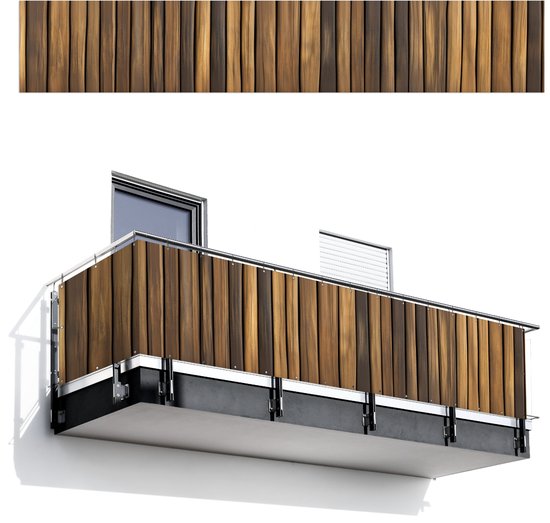 MENGH Balkon-privacyscherm zonder boren, wind- en uv-bescherming, 100% polyester, 160 g/m², met montagetoebehoren, voor balkon, reling, terras en tuin, 80 x 950cm, groen