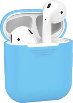 Hoes voor Apple AirPods Hoesje Siliconen Case Cover - Licht Blauw