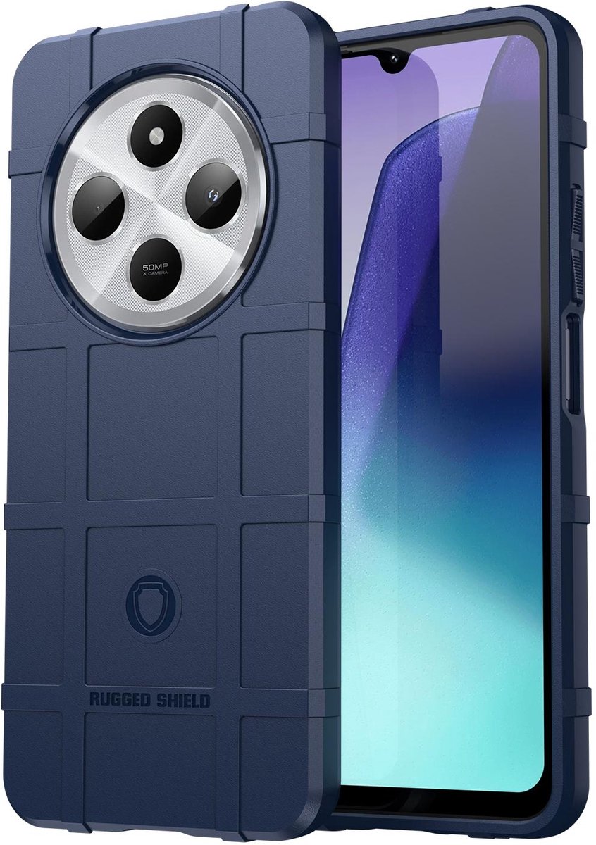 Mobigear Hoesje geschikt voor Xiaomi Redmi 14C Telefoonhoesje Flexibel TPU | Mobigear Rugged Shield Backcover Shockproof | Schokbestendig Redmi 14C Telefoonhoesje | Anti Shock Proof - Blauw