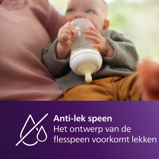 Philips Avent Réflexe de succion naturel - Vitesse 0+ Mois, Lot de 2 - SCY962/02 - Tétines de bouteille