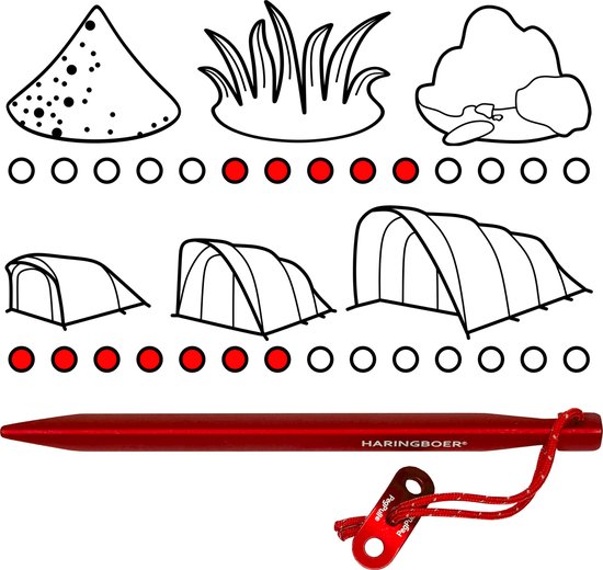 Haringboer® Tentharingen - 16 cm V-vorm Haringen - 16 stuks Grondpennen - Lichtgewicht 10 gram per stuk - Aluminium (7000-series) Haringen Tent - Zachte tot Middelharde Ondergrond - Inclusief Trekkoord en Haringzak van Haringboer® — afbeelding 4