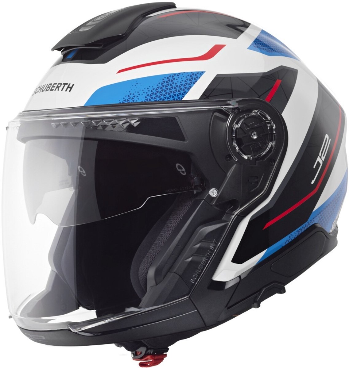Schuberth J2 Sigma Wit Blauw Rood Jethelm - Maat XL - Helm