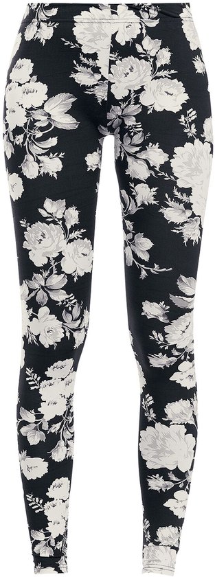 Legging Urban Classics -S- Flower Graphic Noir / Blanc