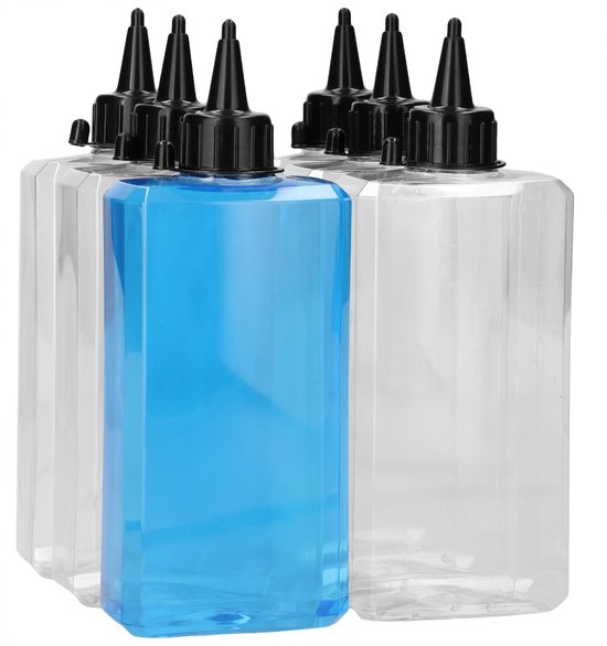 5 Pack 360 ml 12oz Plastic Squeezy Sauce Flessen met Dop